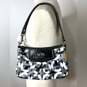 Coach Y2K Madison Shoulder Bag Optic C Chainlink 
Pattern Patent Leather Trim